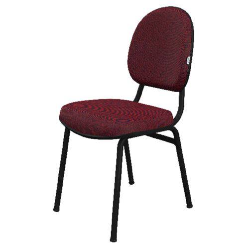 Cadeira Fixa 4 Pés Executiva Encosto Duplo Vermelho