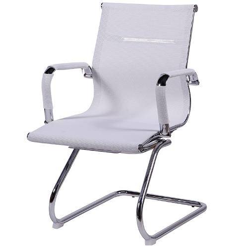 Cadeira Fixa em Aço Cromado e Mesh 3303 - Branca