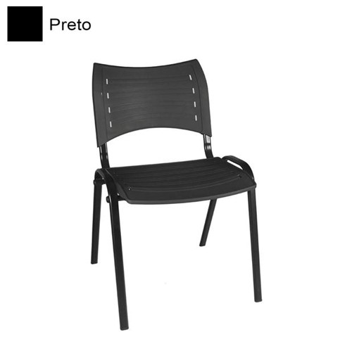 Cadeira Fixa Empilhável 63 com Estrutura Preta ISO Frisokar 070255