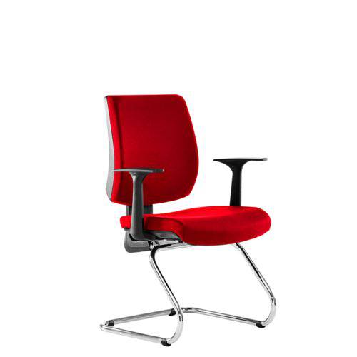 Cadeira Flute Fixa Premium Mesclado Vermelho/preto