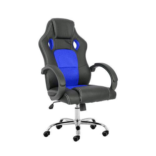 Cadeira Gamer Donnato Gam-02 Base Giratória Estofada Sistema Relax Azul e Preta