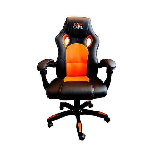 Cadeira Gamer Giratória em Couro Preto/laranja Oex Gc-100*