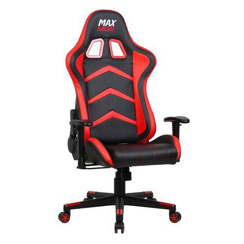 Cadeira Gamer Max Racer Aggressive Reclinável Preto/Vermelho