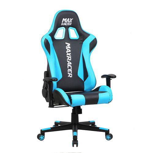 Cadeira Gamer Max Racer Skilled Reclinável Preto/Azul