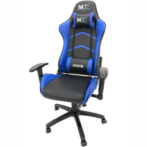 Cadeira Gamer Mx5 Giratoria Preto e Azul - Mymax