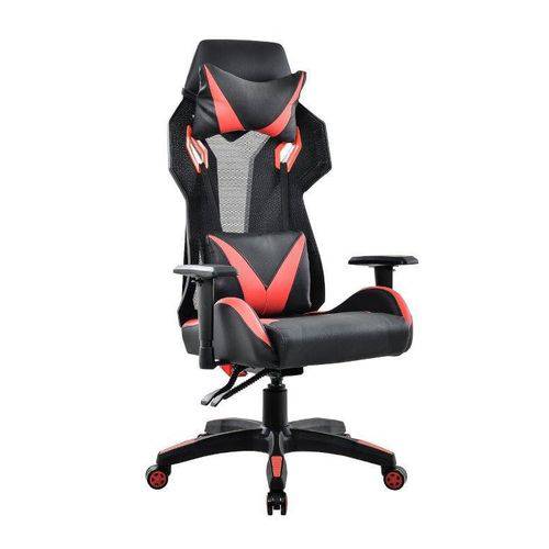 Cadeira Gamer NX Max Reclinável Preta e Vermelha - At.home