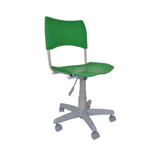 Cadeira Giratória Iso Plástica Base Cinza - Verde