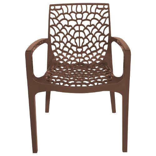 Cadeira Gruver com Braco Polipropileno Cafe - 30476