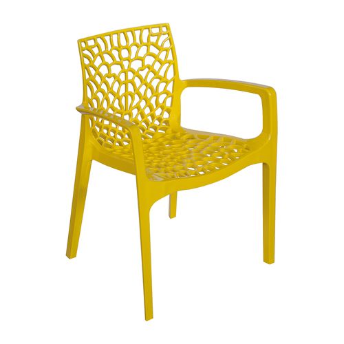 Cadeira Gruvyer Braço Amarela Amarela