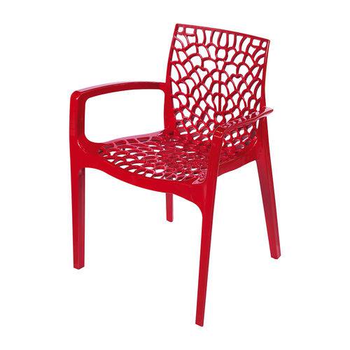 Cadeira Gruvyer com Braço Vermelha