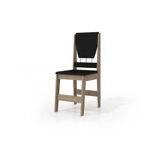 Cadeira Ideally com Assento Estofado em Camurça Preta - MDF 15 Mm – Caramelo/Preto