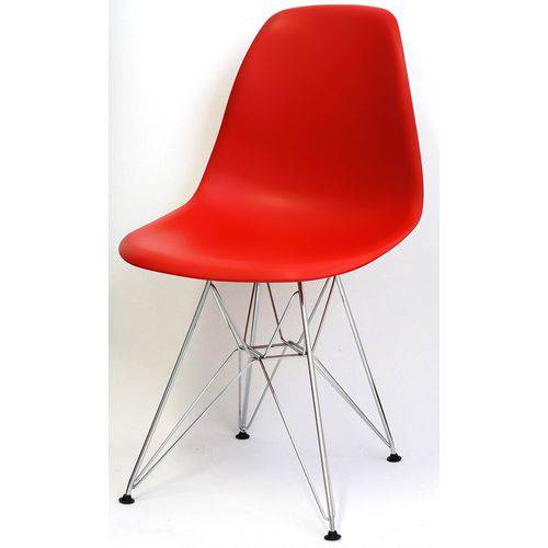 Cadeira Infantil Eames Polipropileno Vermelha Cromada- 26089