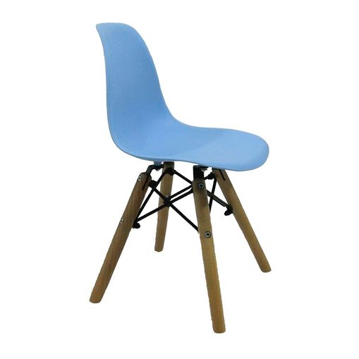 Cadeira Infantil Eames Wood Azul-Claro DKR Kids ByArt