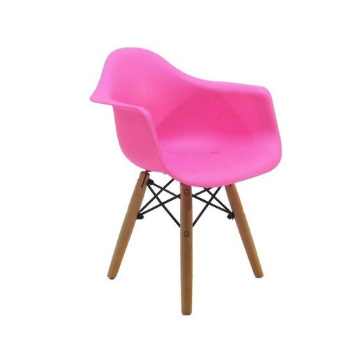 Cadeira Infantil Eames Wood Pink Byart