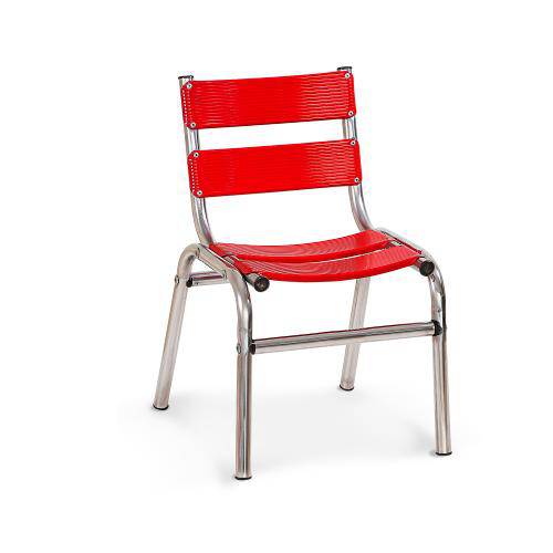 Cadeira Infantil em Alumínio Polido - Vermelha