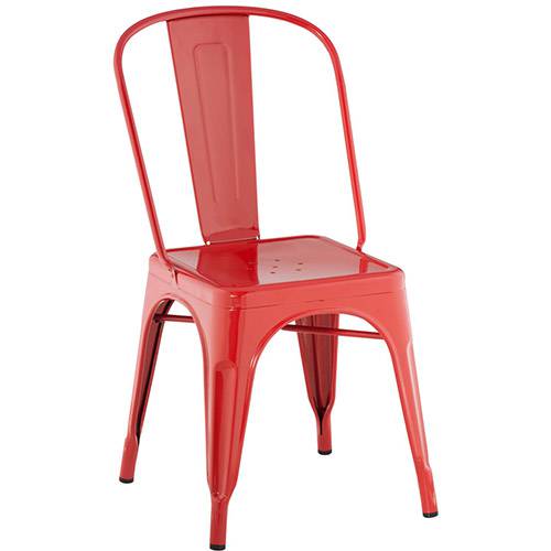 Cadeira Iron Sem Braço Aço Carbono Vermelha - Rivatti