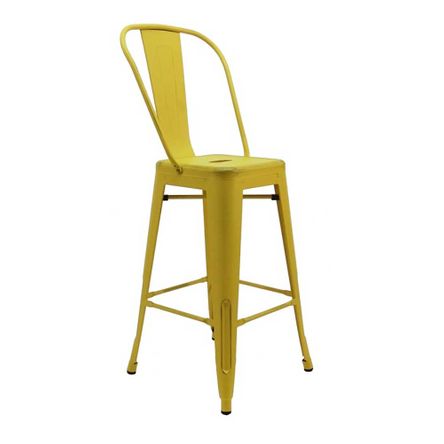 Cadeira Iron Tolix Alta Antique Amarela Byartdesign