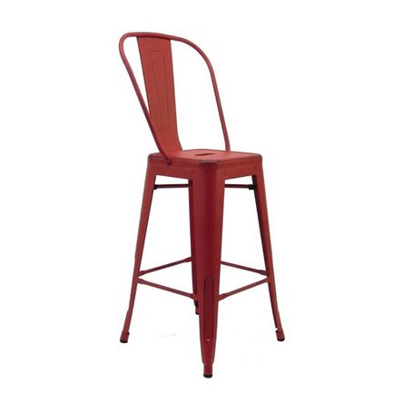 Cadeira Iron Tolix Alta Antique Vermelha Byartdesign