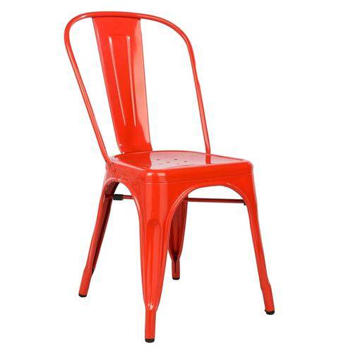 Cadeira Iron Tolix - Industrial - Aço - Vintage - Vermelho