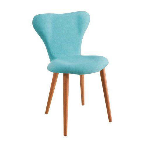Cadeira Jacobsen Linho Azul Turquesa