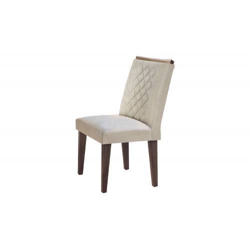 Cadeira Jade 100% MDF (Kit com 2 Cadeiras) - Móveis Rufato - Café/ Veludo Creme - Móveis Bom de Preço