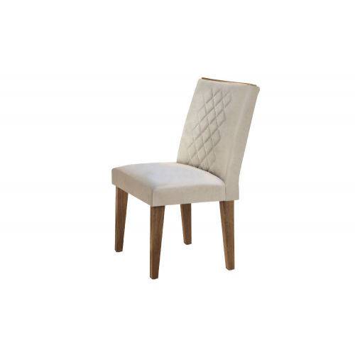 Cadeira Jade 100% MDF (Kit com 2 Cadeiras) - Móveis Rufato - Imbuia/Veludo Creme - Móveis Bom de Preço -