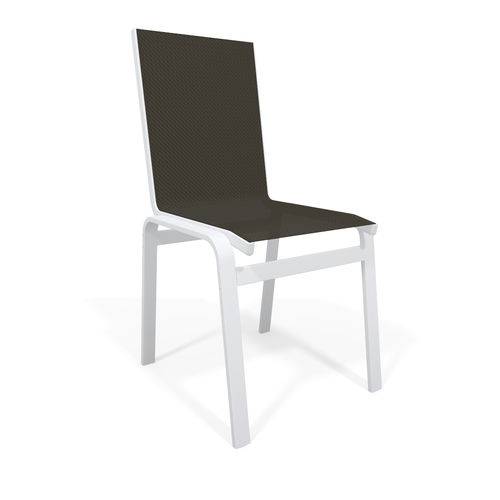 Cadeira Jantar Area Gourmet Alumínio Branco Tela Marrom