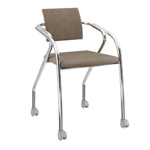 Cadeira Jersey Carraro Camurça/Conhaque