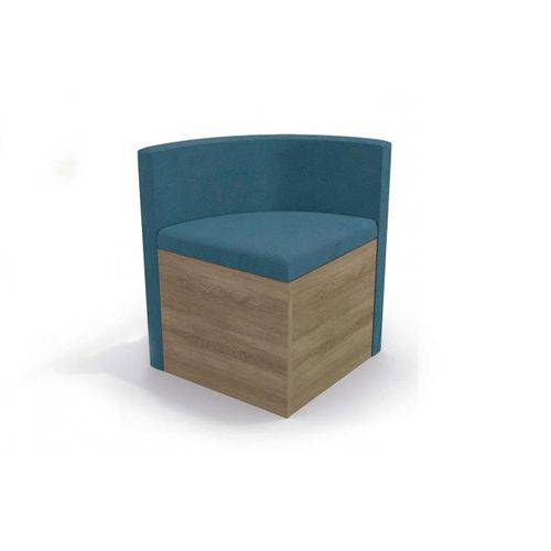 Cadeira Kappesberg Estar 4CAD800 Madeira (4 Unidades) - Cor Nogal - Assento/Encosto Azul D007