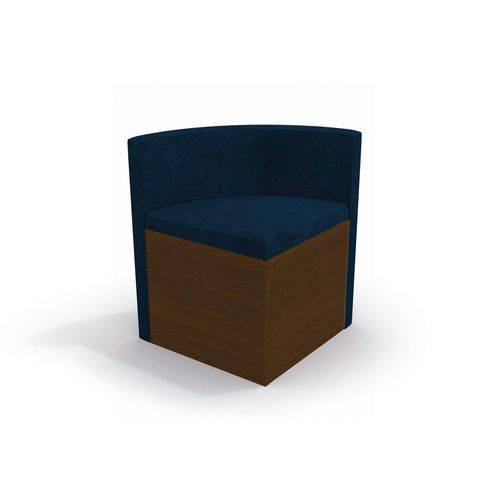 Cadeira Kappesberg Estar 4CAD800 Madeira (4 Unidades) - - Cor Walnut - Assento/Encosto Azul Marinho