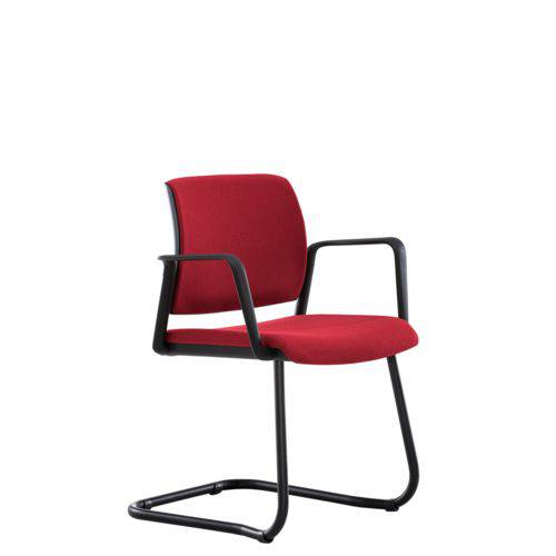 Cadeira Kind Fixa Executive Estofada Mesclado Vermelho/preto