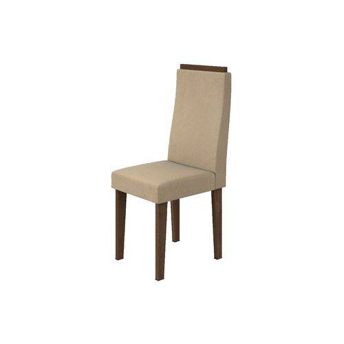 Cadeira Lopas Dafne - Cor Imbuia Soft - Assento/Encosto Veludo Naturale