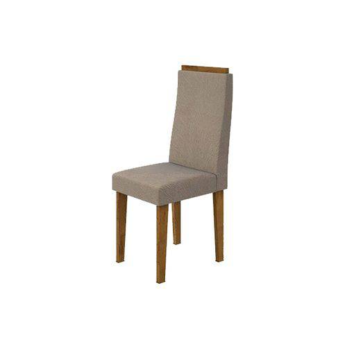 Cadeira Lopas Dafne - Cor Rovere Soft - Assento/Encosto Suede Animale Be