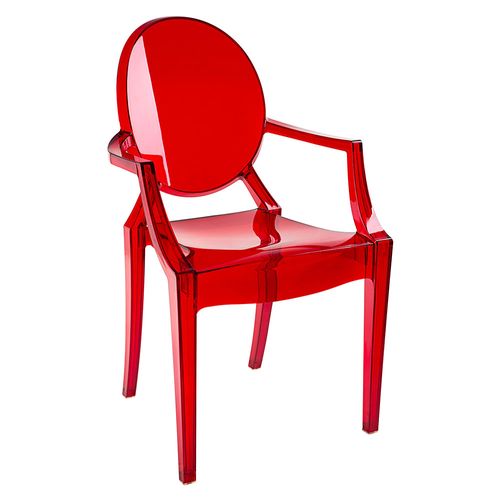Cadeira Louis Ghost Vermelha Translúcida Vermelha