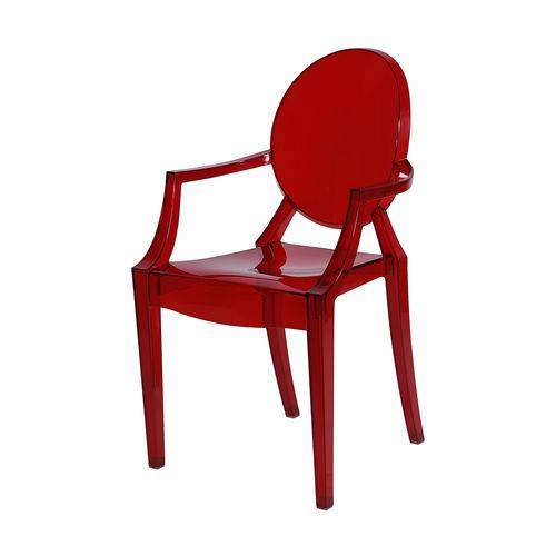 Cadeira Louis Ghost Vermelha Translúcida