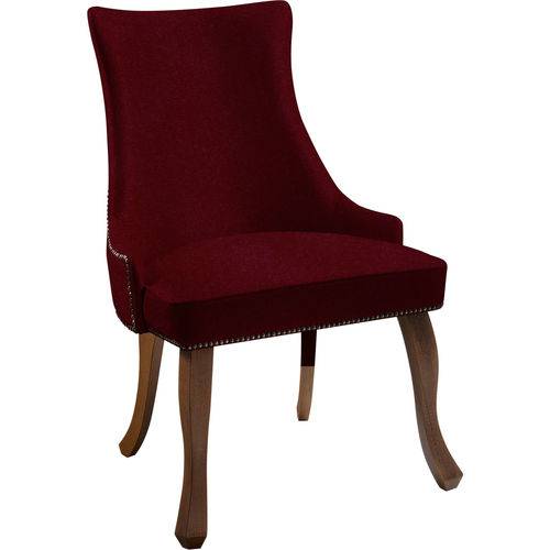 Cadeira Luis Xvi T1105 Cetim Vermelho C/ Tachas Daf Vermelho