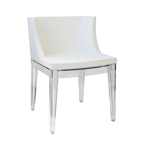 Cadeira Mademoiselle Branca - Base Incolor Branca