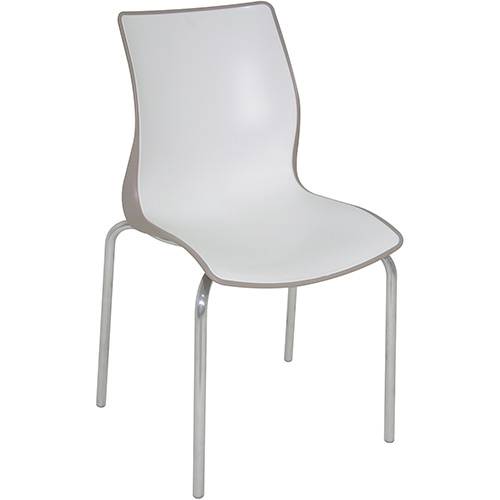 Cadeira Maja Fibra de Vidro Camurça com Branco - Tramontina