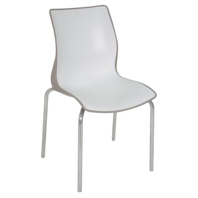 Cadeira Maja Pernas Polidas Camurça/branca Tramontina