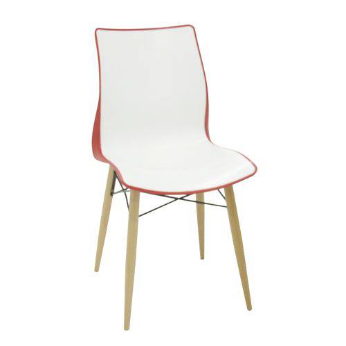 Cadeira Maja Vermelho/Branco Base 3-D