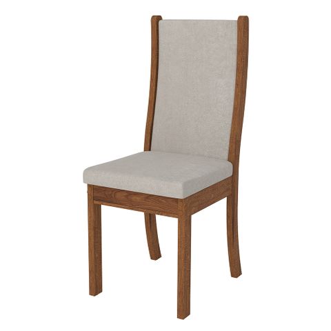 Cadeira Malta 2 Peças - Rústico Terrara com Pena Bege