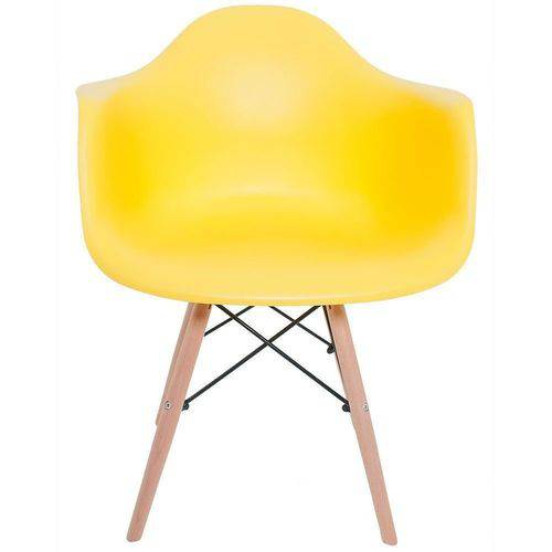 Cadeira Melbourne Eiffel Charles Eames Base Madeira - Amarelo - Factus