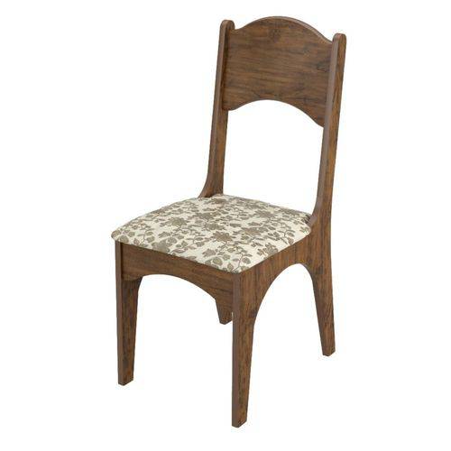 Cadeira Miriam Cor Nobre com Assento Floral Claro - 43346