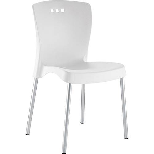 Cadeira Mona Pernas Anodizadas Branca - Tramontina