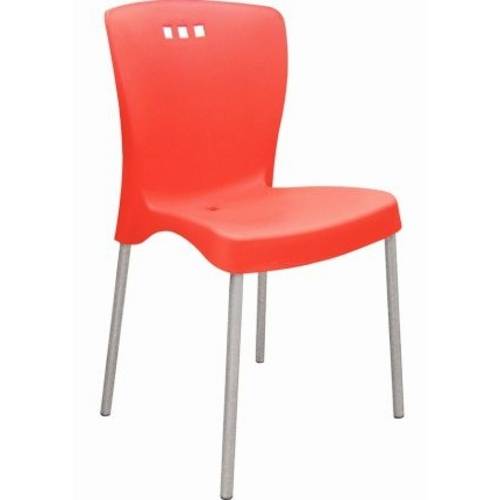 Cadeira Mona Pernas Anodizadas Vermelha Tramontina
