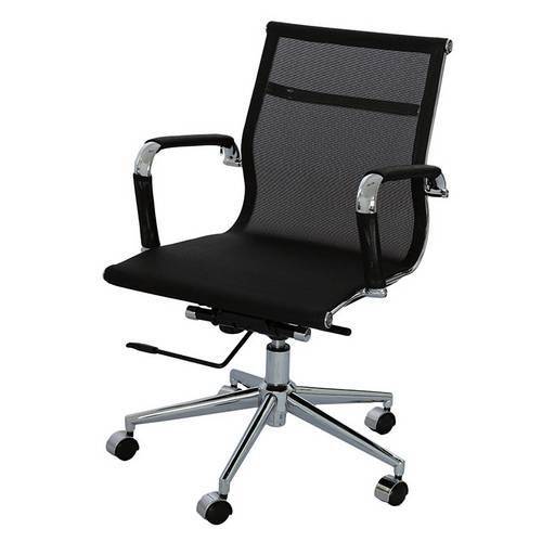 Cadeira Office Eames Or Design Tela Baixa Giratória Or-3303 Baixa Preta