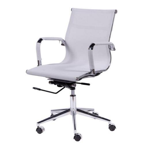 Cadeira Office Eames Tela Baixa Giratória Branco Or Design
