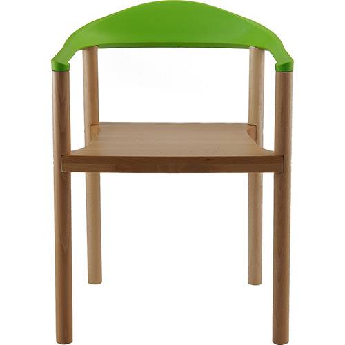 Cadeira P&W Plástico PP e Madeira de Faia Verde Maça - Orb