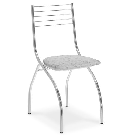 Cadeira para Copa Cromada, Tecil Fantasia Branco, May