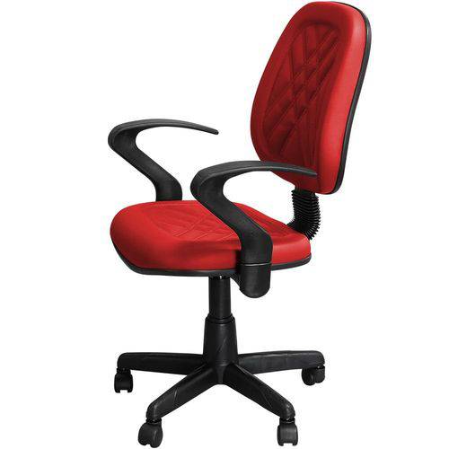 Cadeira para Escritório Giratória Executiva Vermelha com Braços - Pethiflex